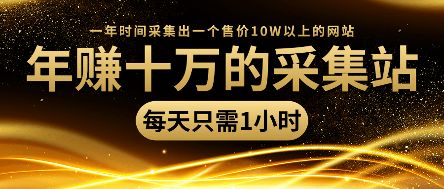 年赚十万的采集站,每天却只需要1小时,一年时间采集出一个售价10W以上的网站-第一资源库
