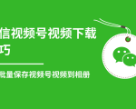微信视频号视频下载技巧，轻松批量保存视频号等无水印视频到相册-第一资源库