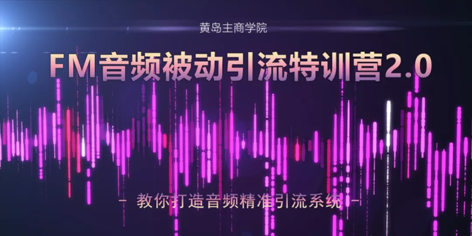 黄岛主·FM音频引流特训营2.0:独家引流模式,单账号50W+播放量,轻松变现-第一资源库