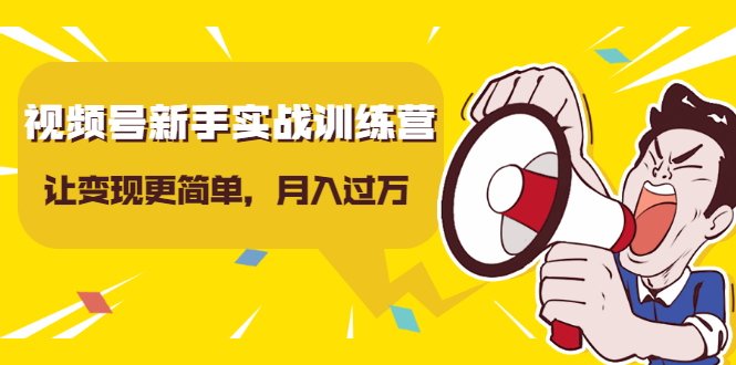 视频号新手实战训练营,让变现更简单,玩赚视频号,轻松月入过万-第一资源库