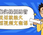 文案实操训练营，只说话就能火的短视频文案课-第一资源库