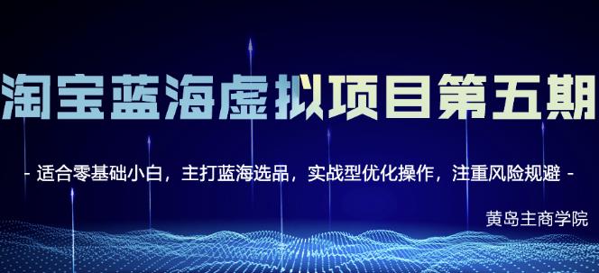 黄岛主淘宝虚拟无货源3.0+4.0+5.0,适合零基础小白,主打蓝海选品,实战型优化操作-第一资源库