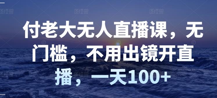 付老大无人直播课,无门槛,不用出镜开直播,一天100+-第一资源库