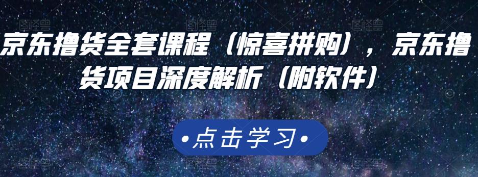 京东撸货全套课程(惊喜拼购),京东撸货项目深度解析(附软件)-第一资源库