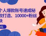 小红书个人爆款账号速成秘籍,爆款打造、10000+粉丝引流秘诀-第一资源库