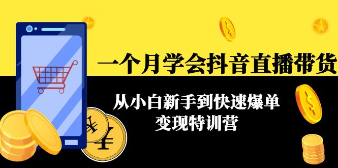 一个月学会抖音直播带货:从小白新手到快速爆单变现特训营(63节课)-第一资源库