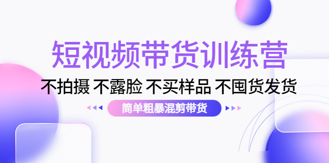 短视频带货训练营:不拍摄 不露脸 不买样品 不囤货发货 简单粗暴混剪带货(第三期)-第一资源库