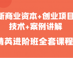 新商业资本+创业项目，技术+案例讲解，精英进阶班全套课程-第一资源库