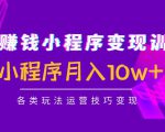 抖音赚钱小程序变现训练营:小程序月入10w+各类玩法运营技巧变现-第一资源库