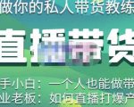 硬核传媒·直播带货(私人教练),实操实战教学,通俗易懂,学完后新手小白一个人也能做带货-第一资源库