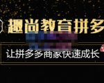 趣尚教育·拼多多运营实操VIP特训营,让拼多多商家快速成长-价值3180元-第一资源库