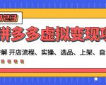 程哥拼多多虚拟变现项目:讲解开店流程-实操-选品-上架-自动发货等-第一资源库