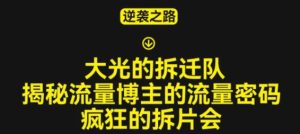 大光的拆迁队(30个片),揭秘博主的流量密码,疯狂的拆片会-第一资源库