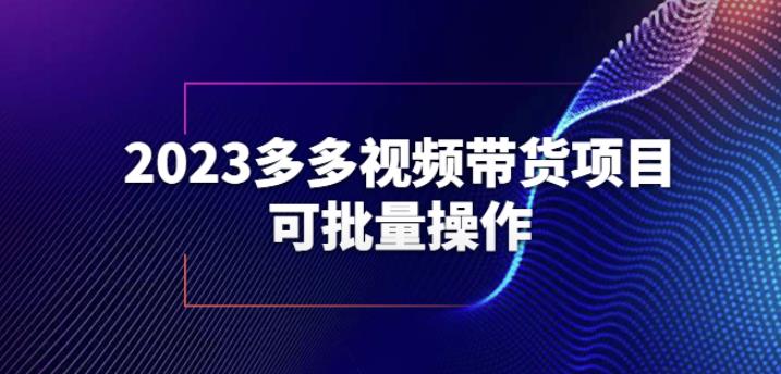 2023多多视频带货项目,可批量操作【保姆级教学】【揭秘】-第一资源库
