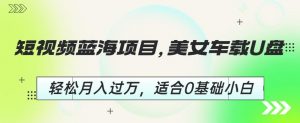 短视频蓝海项目，美女车载U盘，轻松月入过万，适合0基础小白【揭秘】-第一资源库