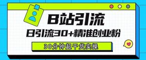 B站引流日引流30+精准创业粉,超详细B站引流创业粉玩法【揭秘】-第一资源库