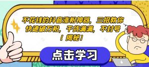 不花钱的抖音涨粉神器,三招教你快速破万粉,干货满满,不封号【揭秘】-第一资源库