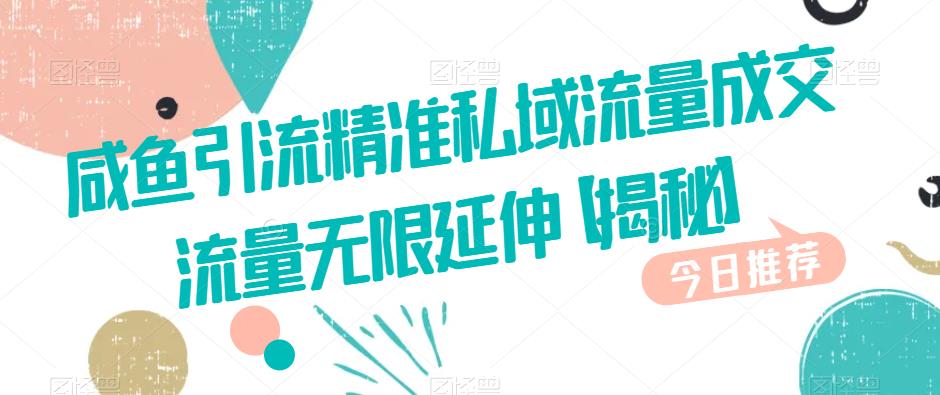 咸鱼引流精准私域流量成交流量无限延伸【揭秘】-第一资源库