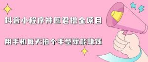 抖音小程序神图君撸金项目,用手机每天拍个手型挂载一下小程序就能赚钱【揭秘】-第一资源库