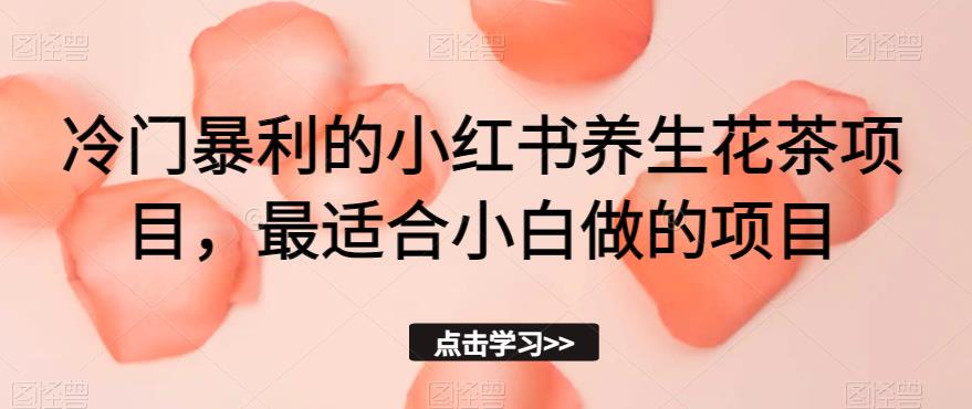 冷门暴利的小红书养生花茶项目,最适合小白做的项目【揭秘】-第一资源库