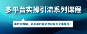 多平台引流实操系列课程,新手小白看完也可轻松上手进行引流操作-第一资源库