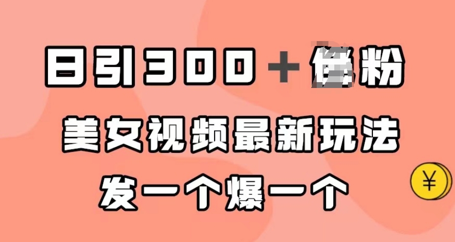 日引300+男粉,美女视频最新玩法,发一个爆一个【揭秘】-第一资源库