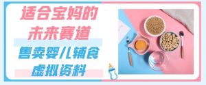 适合宝妈的未来赛道,售卖婴儿辅食虚拟资料,一份9.9-69.9元闭眼赚钱-第一资源库