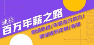 通往百万年薪之路·陪跑训练营:职场外挂/年薪百万技巧/职业规划定制/等等-第一资源库