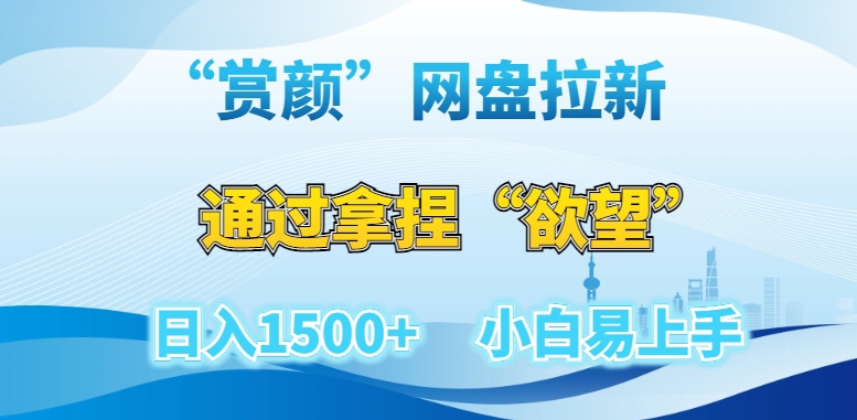 “赏颜”网盘拉新赛道,通过拿捏“欲望”日入1500+,小白易上手【揭秘】-第一资源库