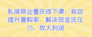 私域商业重庆线下课,有效提升复购率,解决现金流压力,放大利润-第一资源库