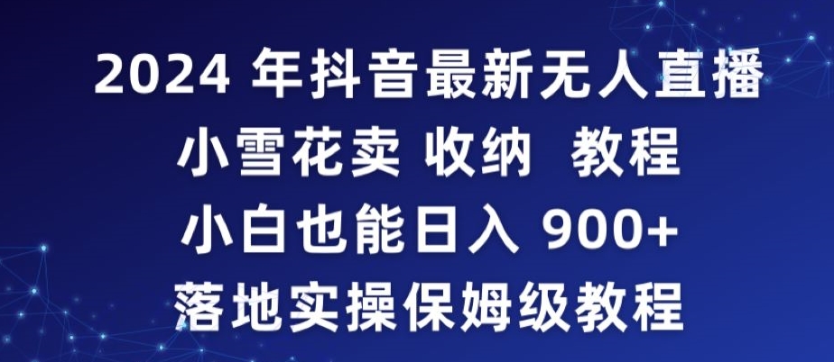 2024年抖音最新无人直播小雪花卖收纳教程,小白也能日入900+落地实操保姆级教程【揭秘】-第一资源库