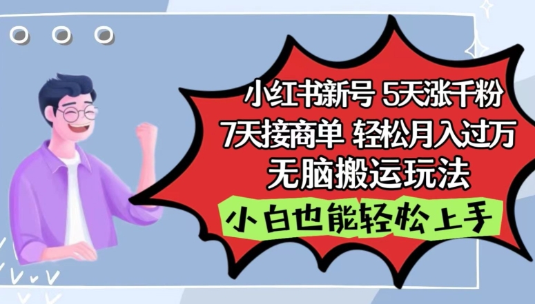 小红书影视泥巴追剧5天涨千粉,7天接商单,轻松月入过万,无脑搬运玩法【揭秘】-第一资源库