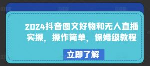 2024抖音图文好物和无人直播实操,操作简单,保姆级教程-第一资源库
