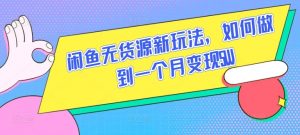 闲鱼无货源新玩法,如何做到一个月变现5W【揭秘】-第一资源库