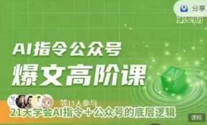 Ai指令公众号高阶课，学会ai指令+公众号的底层逻辑-第一资源库