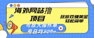 海外网站撸金项目,玩游戏赚美金,轻松简单可放大操作,单号每天均一两张【揭秘】-第一资源库