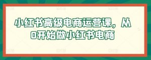 小红书高级电商运营课，从0开始做小红书电商-第一资源库