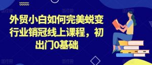 外贸小白如何完美蜕变行业销冠线上课程,初出门0基础-第一资源库