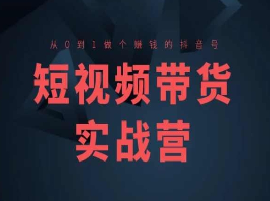 短视频带货实战营(高阶课),从0到1做个赚钱的抖音号-第一资源库