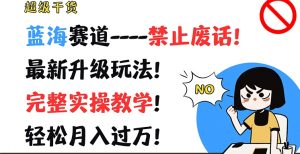 超级干货,蓝海赛道-禁止废话,最新升级玩法,完整实操教学,轻松月入过万【揭秘】-第一资源库