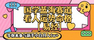 国学蓝海赋能赛道,零基础学习,手把手教学独一份新手小白月入1W+【揭秘】-第一资源库