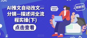 AI推文自动改文—分镜—描述词全流程实操(下)-第一资源库