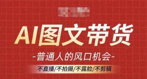 AI图文带货流量新趋势，普通人的风口机会，不直播/不拍摄/不露脸/不剪辑，轻松实现月入过万-第一资源库