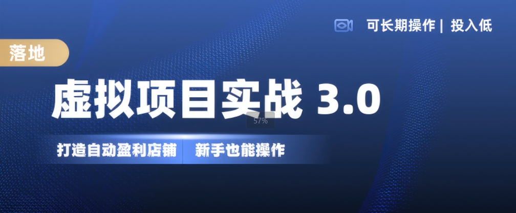 虚拟项目实战3.0,打造自动盈利店铺,可长期操作投入低,新手也能操作-第一资源库