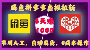 咸鱼拼多多虚拟拉新,不用人工,自动发货,0成本操作,8天收益1k-第一资源库