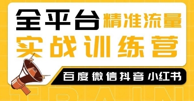 全平台精准流量实战训练营,百度微信抖音小红书SEO引流教程-第一资源库