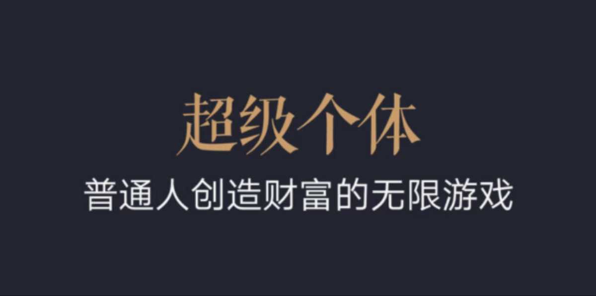 超级个体:2024-2025翻盘指南,普通人创造财富的无限游戏-第一资源库