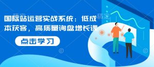 国际站运营实战系统:低成本获客,高质量询盘增长课-第一资源库