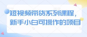 短视频带货系列课程,新手小白可操作的项目-第一资源库