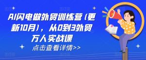 AI闪电做外贸训练营(更新25年3月)，从0到3外贸万人实战课-第一资源库